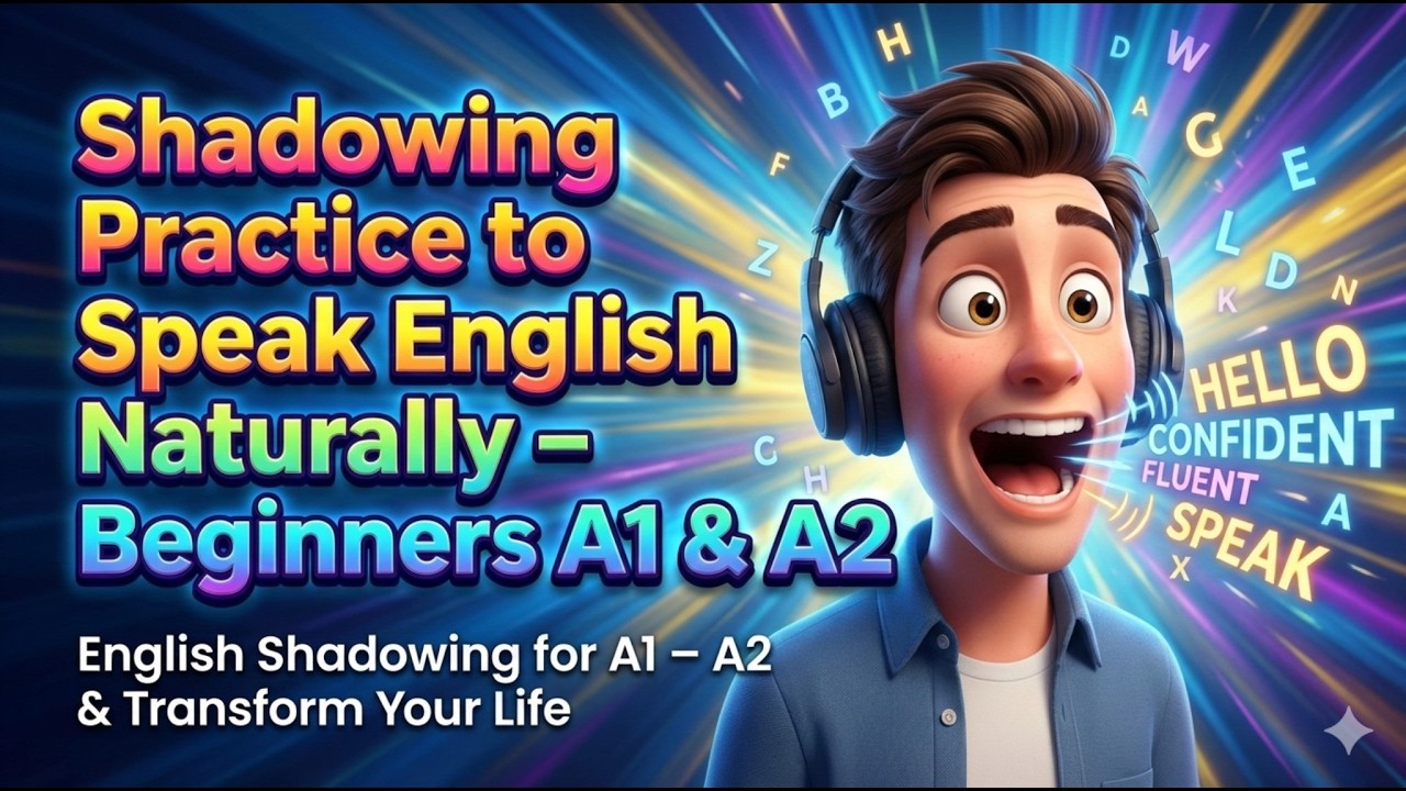 Shadowing Practice to Speak English Naturally – Beginners A1 & A2 || English Shadowing for A1 – A2
