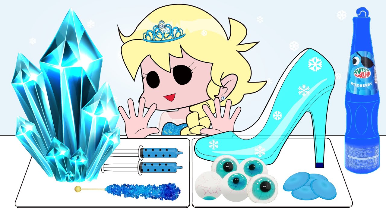 Frozen Elsa blue color food Mukbang 겨울왕국 엘사 파란색 음식 먹방  FNF Animation l MOOMOO STUDIO
