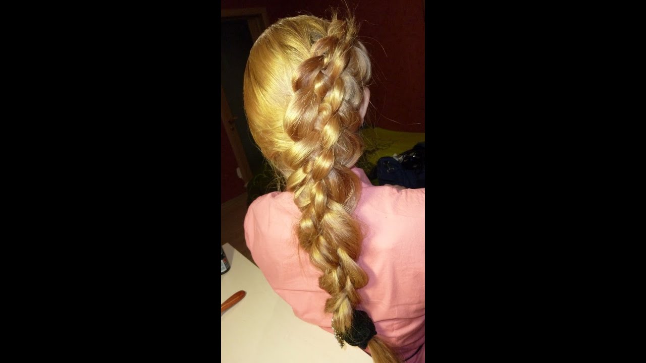 Эффектный объемный колосок из 5 прядей/5-strand dutch braid