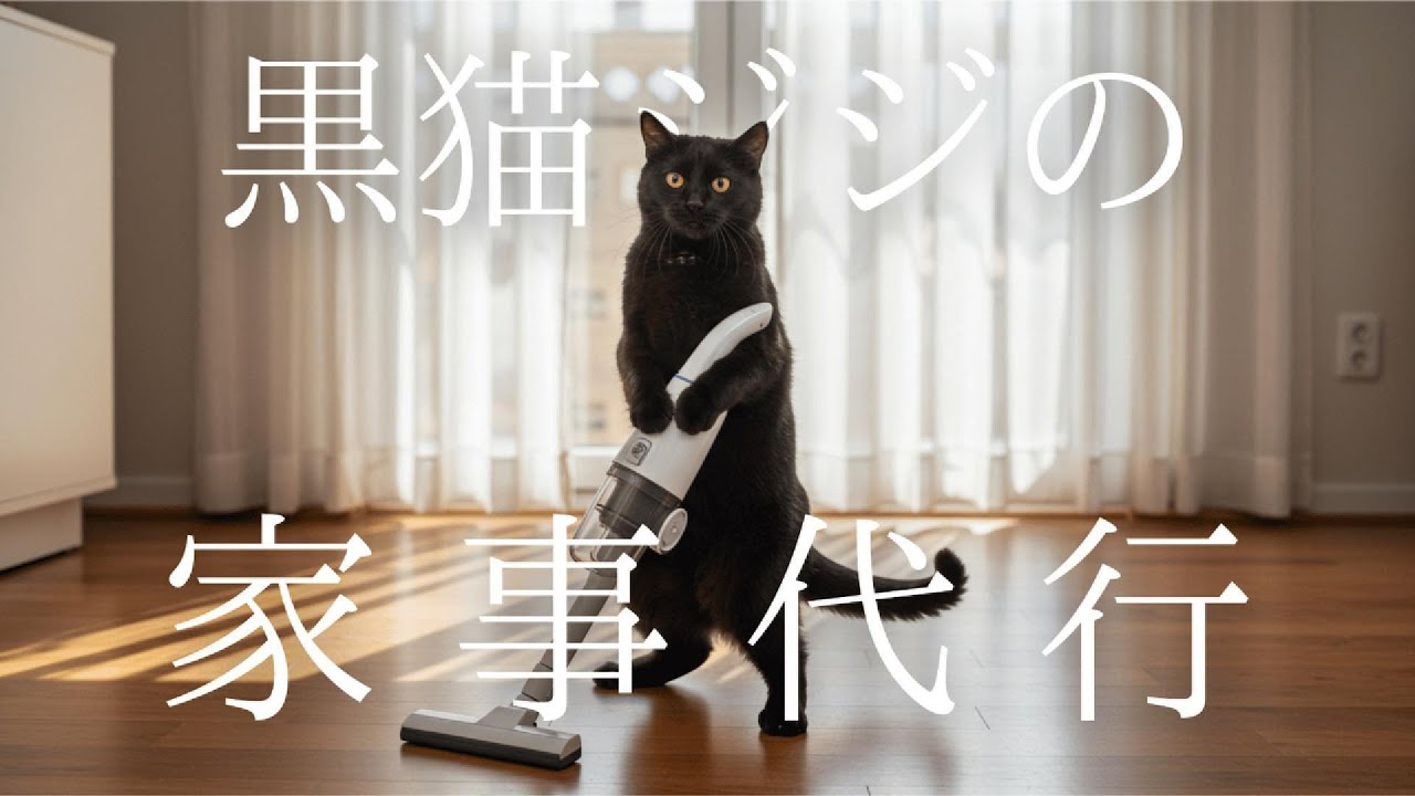 黒猫ジジはじめての家事代行🧹