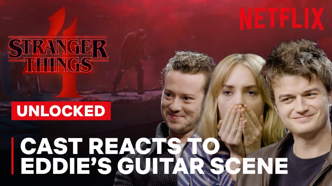 Stranger Things 4 | Stranger Things Cast Reacts to Eddie Shredding | Netflix Geeked