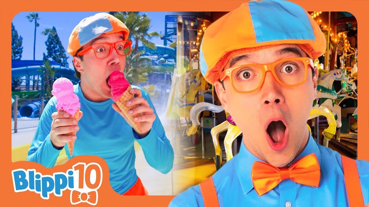 Blippi’s Top 10 Moments: Amusement Parks! | Blippi's Top 10 | Educational Videos for Kids