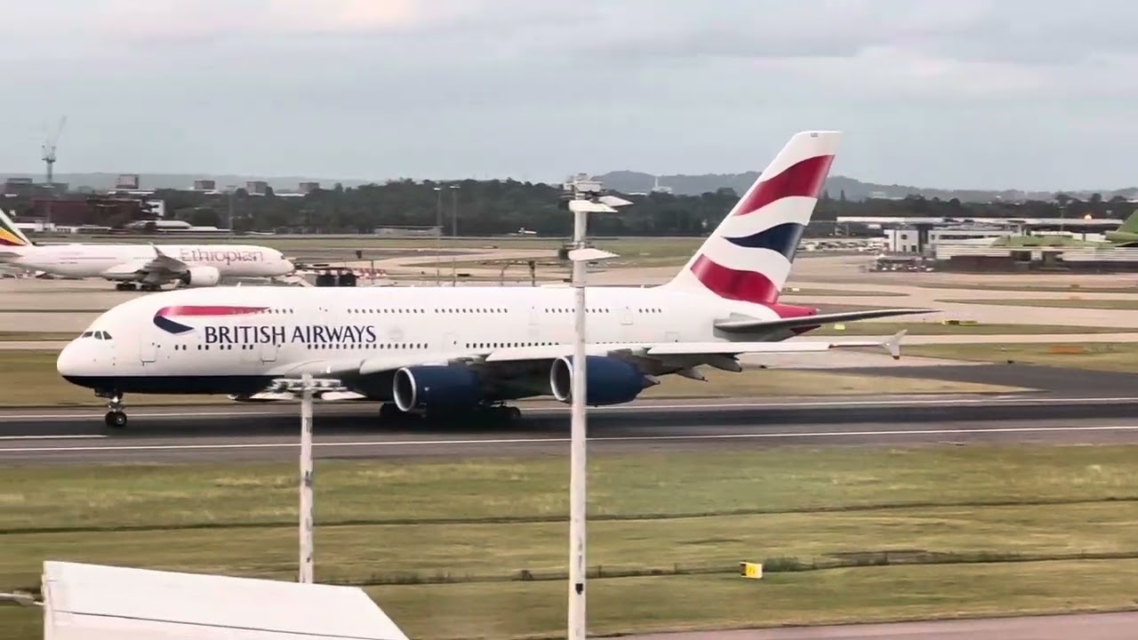 Decollo A380 British Airways da Londra