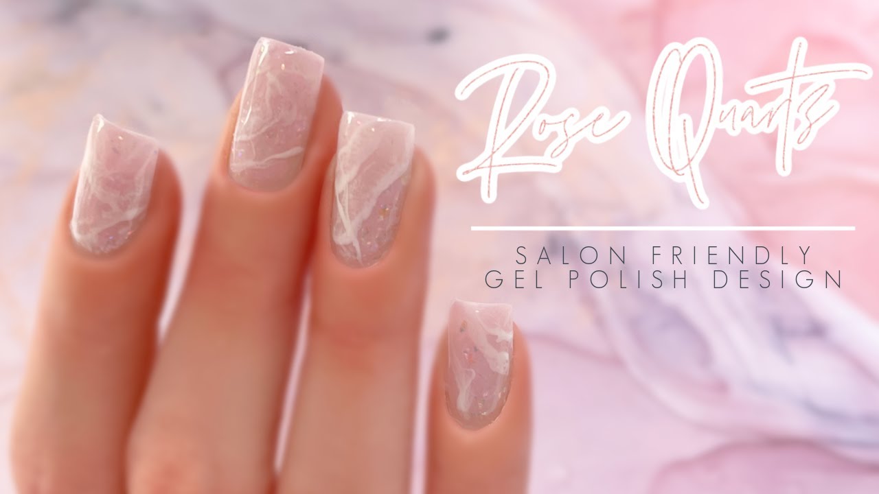 Subtle Rose Quartz Effect | Salon Friendly Nail Art | Gel Polish Design