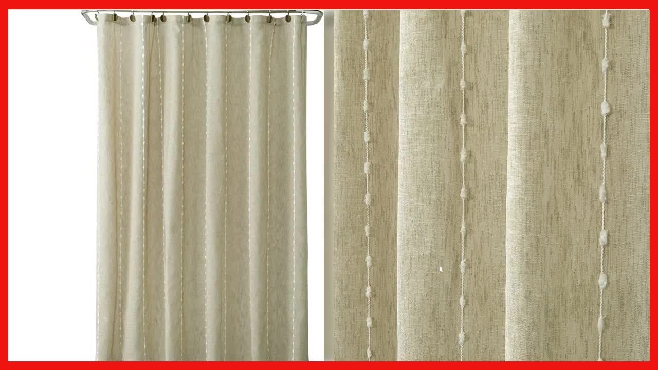 Davidson Stripe Faux Linen Shower Curtain: Elevate Your Bathroom Style