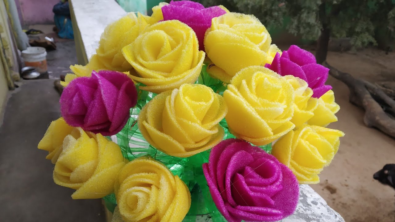 Guldasta/ how to make beautiful foam flowers/guldasta   
foam sheet guldasta