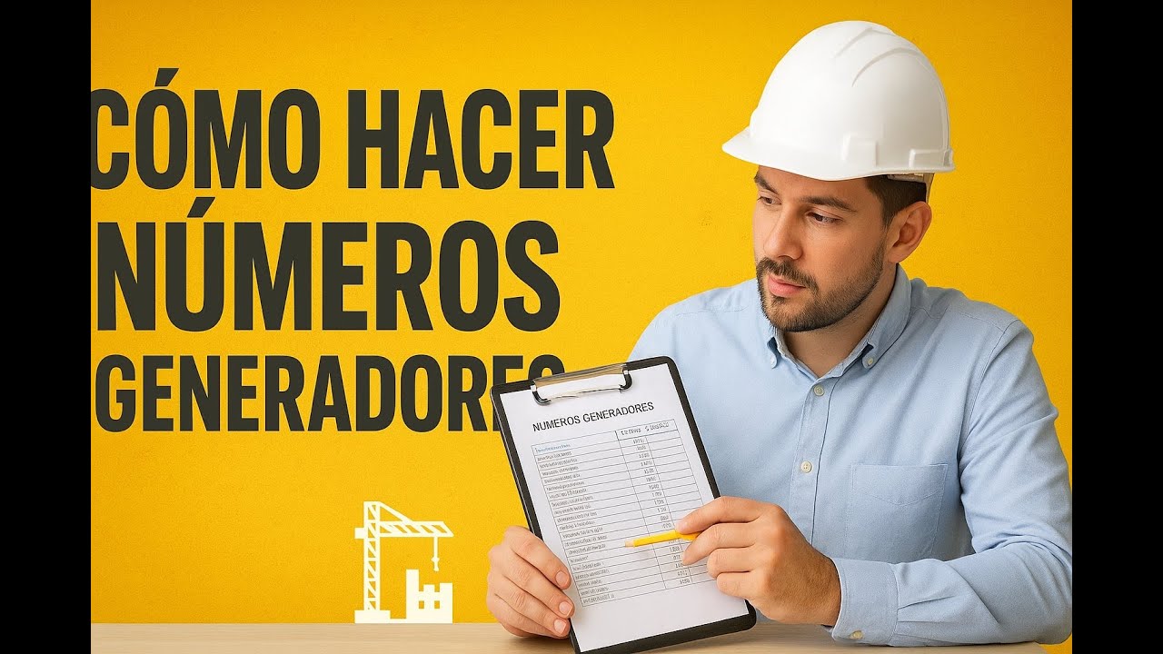 Cómo hacer NÚMEROS GENERADORES paso a paso | Construcción y estimaciones de obra