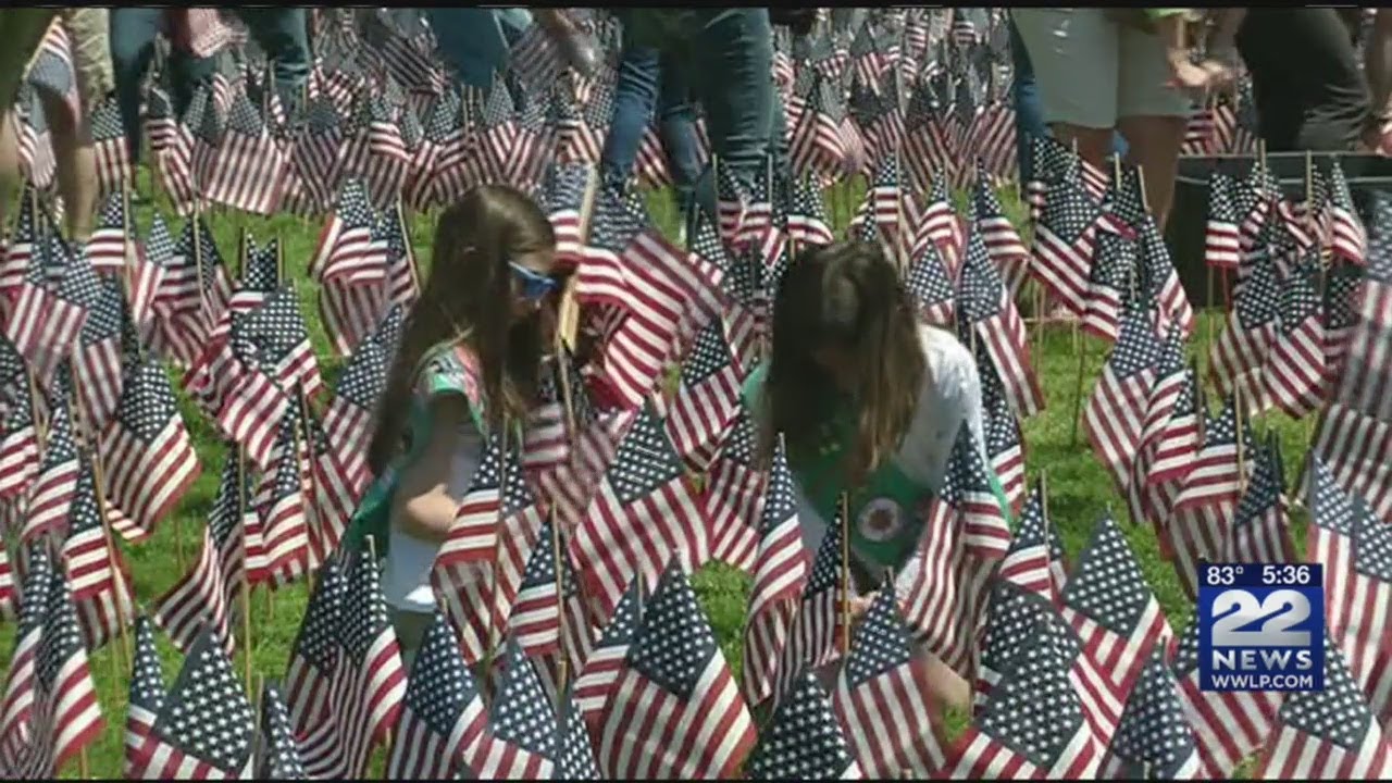 Thousands of flags planted in Boston Garden for Memorial Day