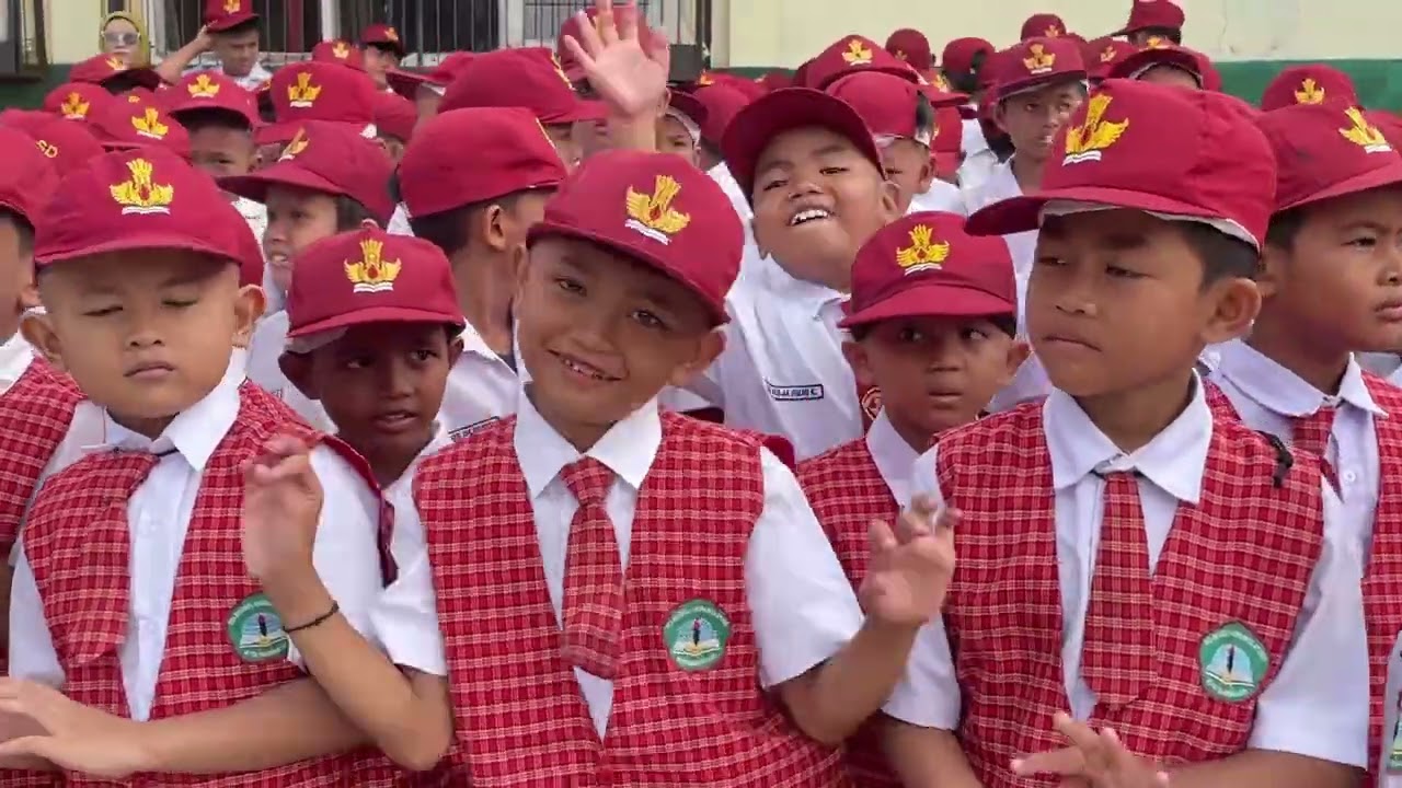 Keg. Pagi Ceria & Upacara Bendera Hari Pertama Sekolah Semester 2 SDN 2 Gununglipung Tasikmalaya