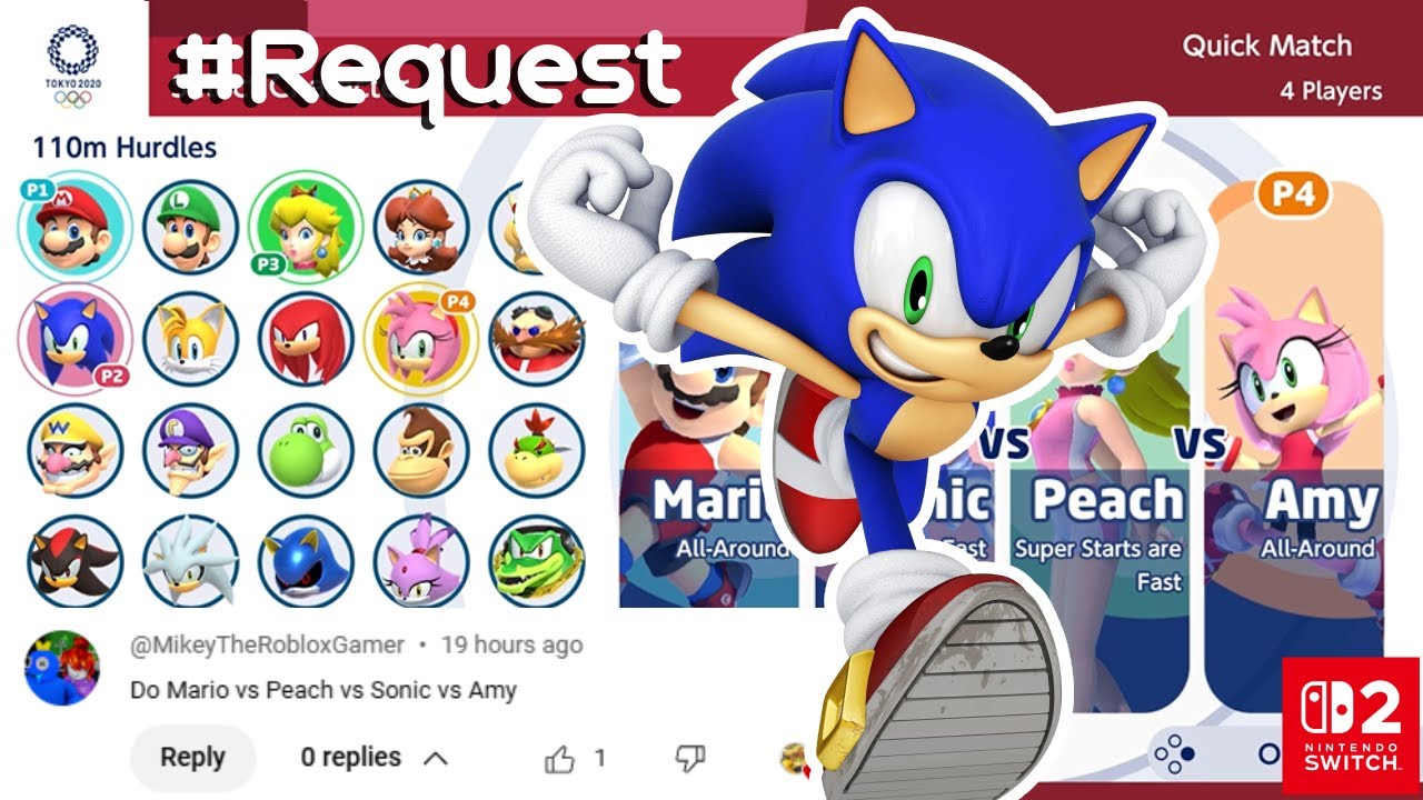 MARIO AND SONIC AT TOKYO 2020 | Gameplay (4 Players) | Mario VS Sonic VS Peach VS Amy