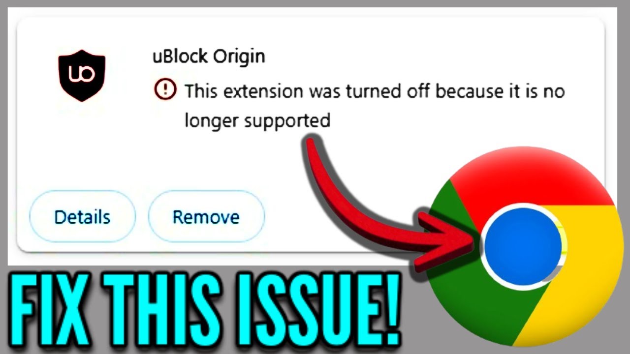 UBlock Origin Это расширение было отключено, поскольку оно больше не поддерживается Chrome FIX
