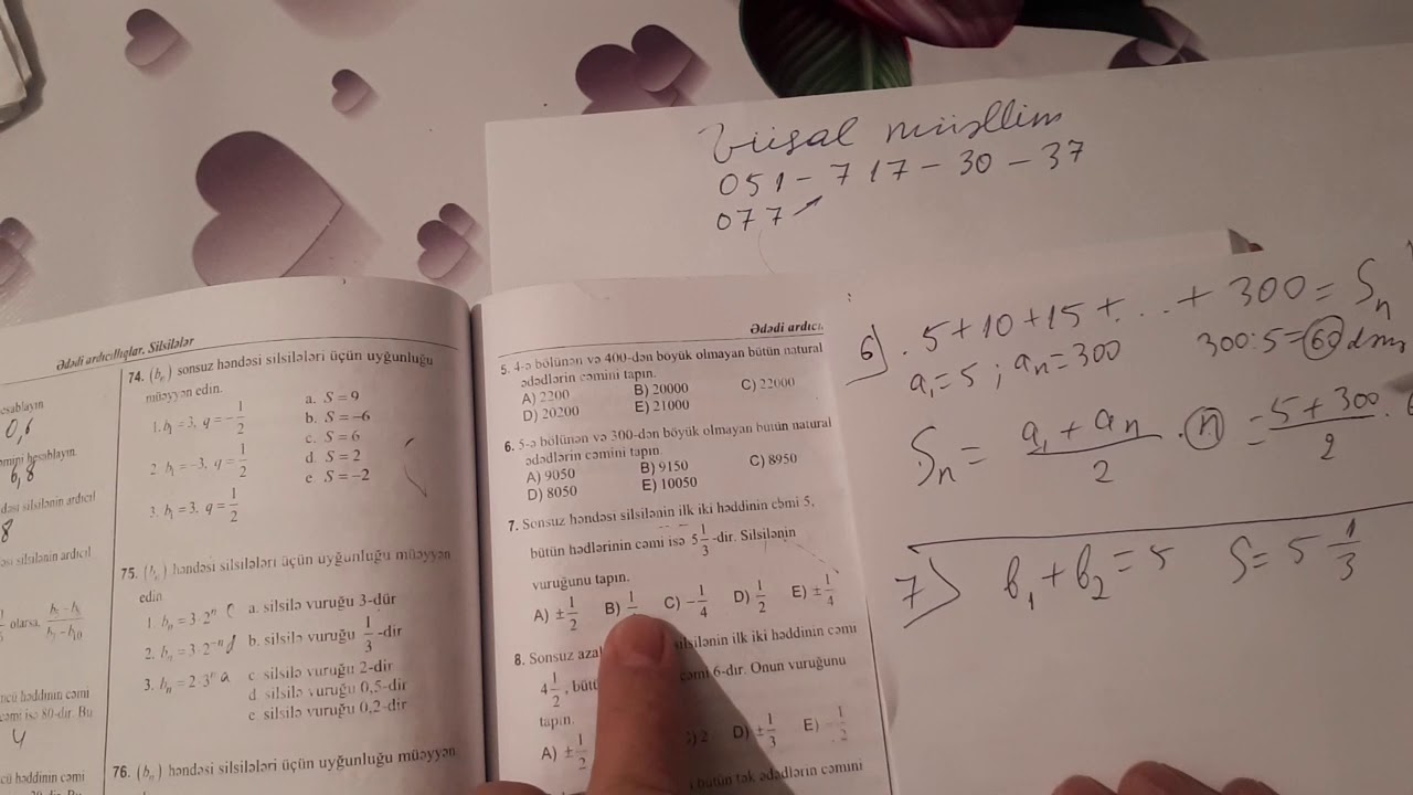 test toplusu.1-20. ədədi və həndəsi silsilələrə aid məsələlər