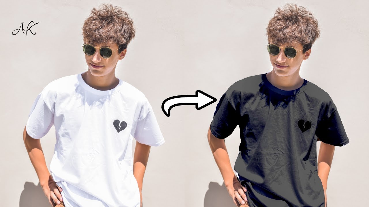 how to change a t shirt color to black photopea tutorial