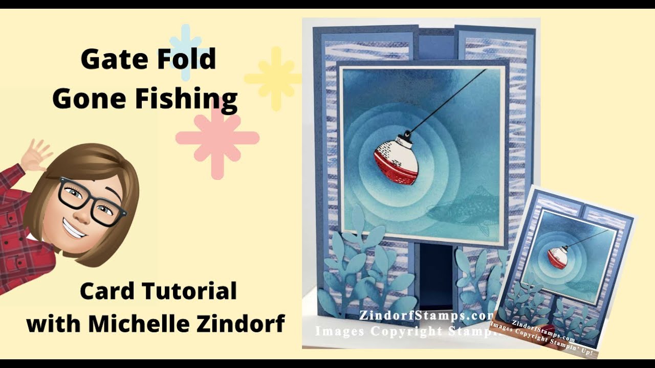 Gate Fold Gone Fishing Card Tutorial with Michelle Zindorf