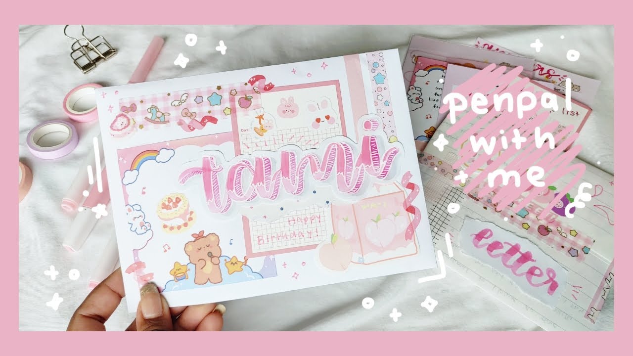 penpal with me 💌 | birthday / pink theme 🌷