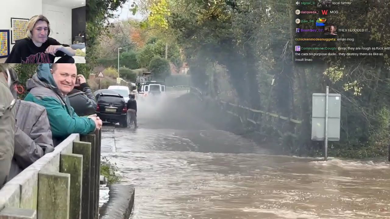 xQc реагирует на воздействие транспортных средств на глубокую воду.