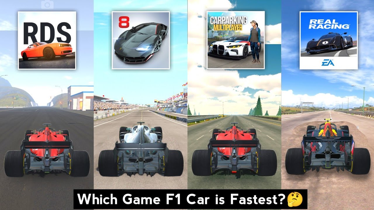 F1 Car Top Speed in Real Driving School, Asphalt 8, Car Parking Multiplayer & Real Racing 3