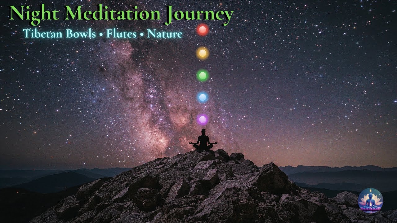 Night Meditation Journey🌌Tibetan Bowls, Flutes & Nature Sounds(396Hz–963Hz) | 2h Sound Healing Sleep