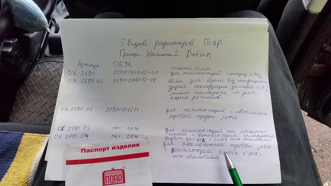 Как выбрать! Какой лучше купить,  выбор радиатора Гранта, калина2, DATSUN. 5 видов Радиаторов ПОАР.
