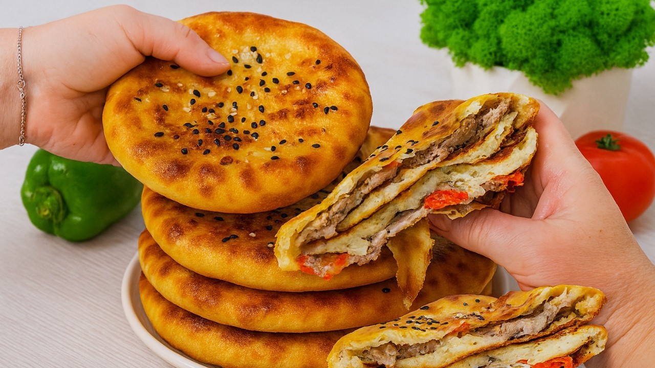 Вместо ПИРОЖКОВ🔥Сочные ПЫШКИ С МЯСОМ Без Капли МАСЛА и ДРОЖЖЕЙ! Гора ВКУСНЯТИНЫ За ПОЛЧАСА