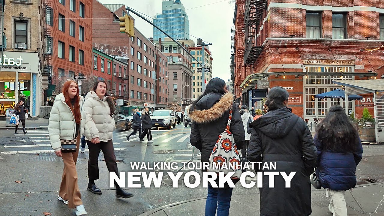 New York Manhattan Winter Walk, Broadway, 8th Avenue, 34th Street, SoHo, Little Italy, 5th Avenue