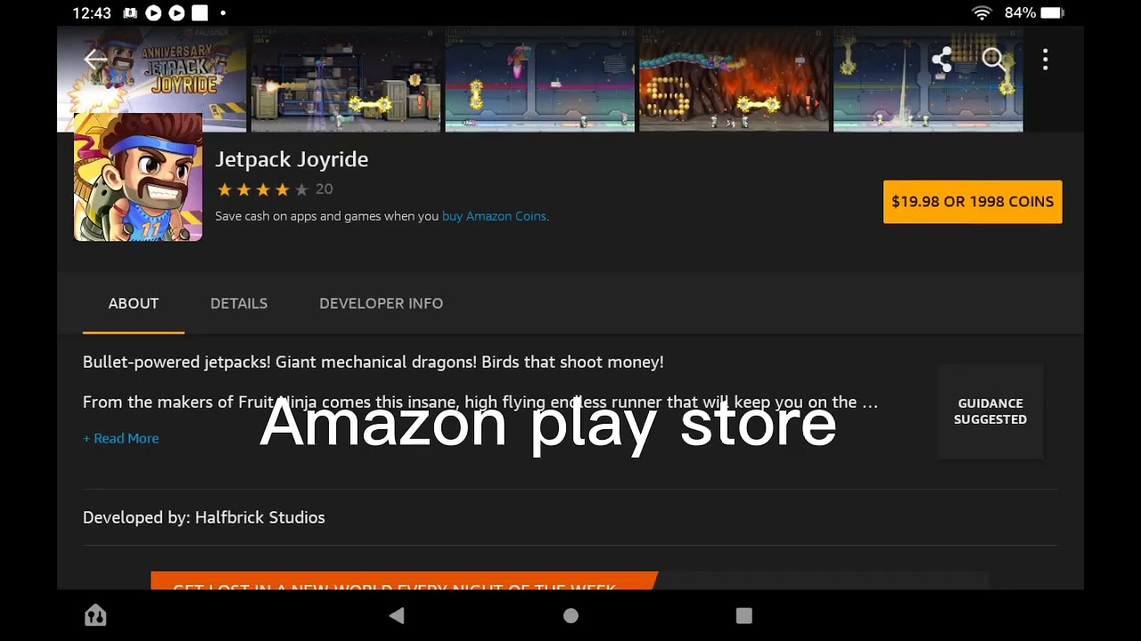 Google vs Amazon, Jetpack Joyride price