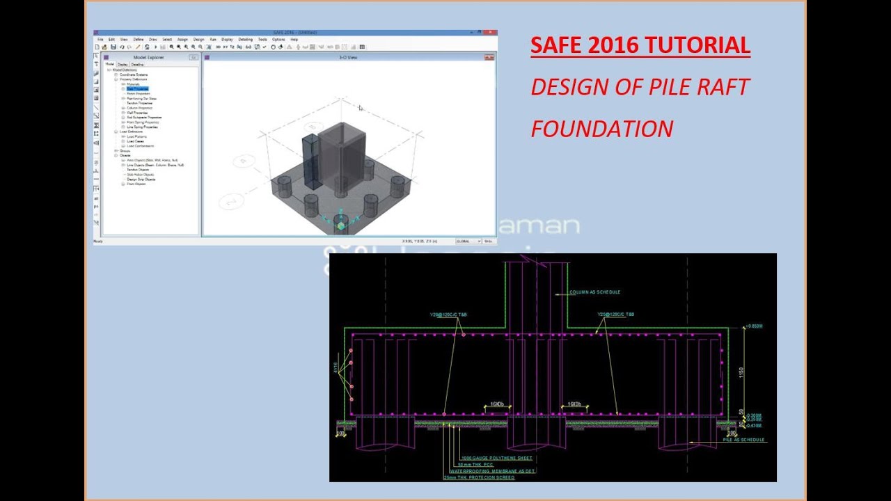CSI SAFE PILE RAFT FOUNDATION DESIGN IN SAFE PART-1/3