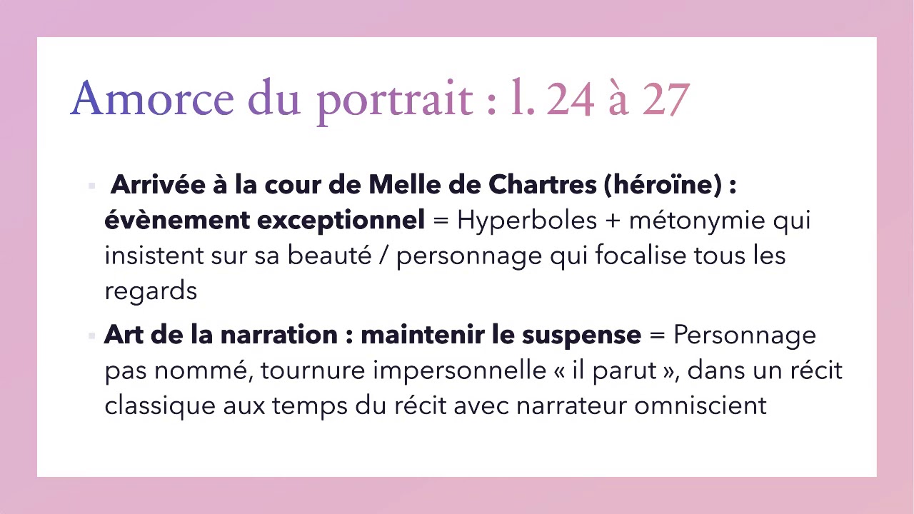explication linéaire de l'arrivée à la cour, Princesse de Clèves