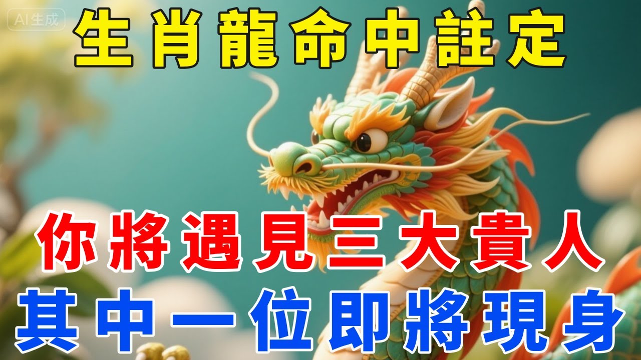 生肖龍：命中註定！你將遇見三大貴人！其中一位即將現身！【梵心若素】#生肖 #運勢 #風水 #財運 #命理