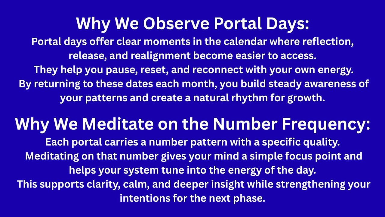 Why Observe Portal Days & Why Meditate on the Number Frequency?