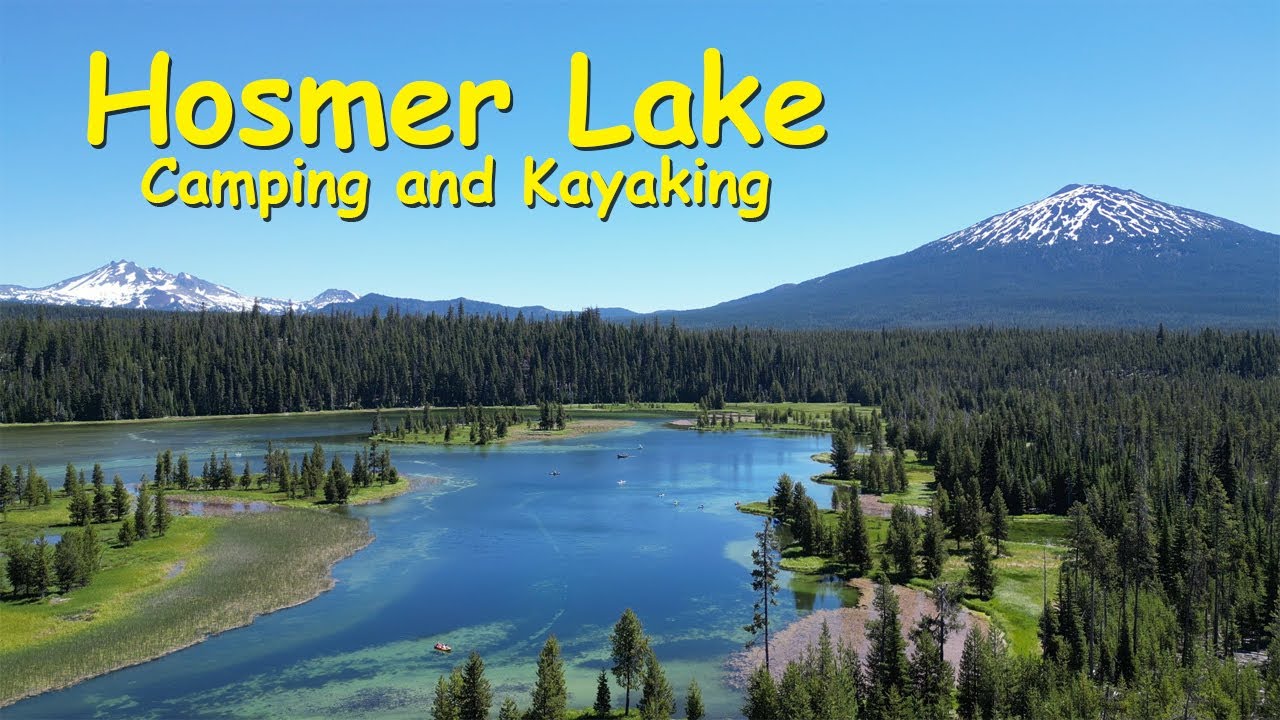 Camping and kayaking at Hosmer Lake in the Oregon Cascade Mountains