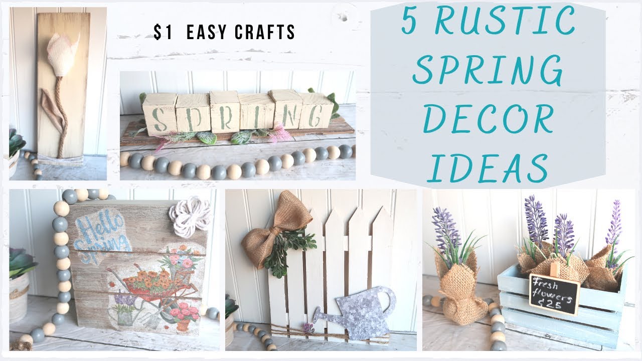 5 RUSTIC SPRING DECOR IDEAS * $1 Dollar Tree Spring DIY&rsquo;s * Friends Friday Hop * BlondieNextDoor