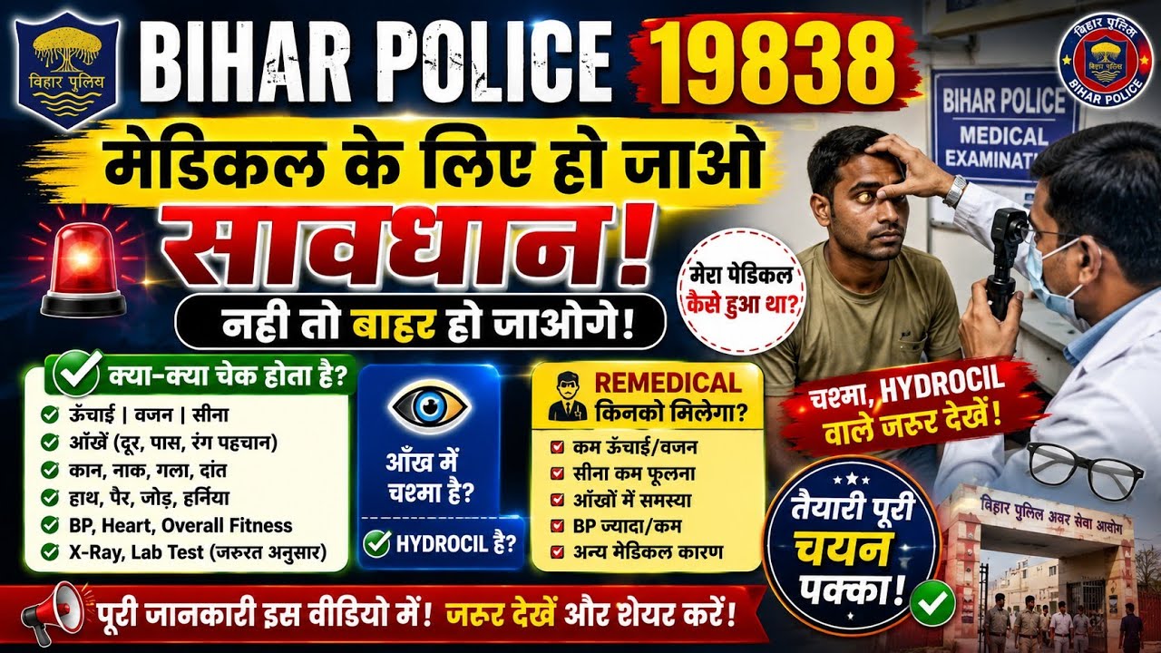 Bihar Police 19838: You'll be out in the medical exam, fix this quickly now 😥😥 #biharpoliceconstable