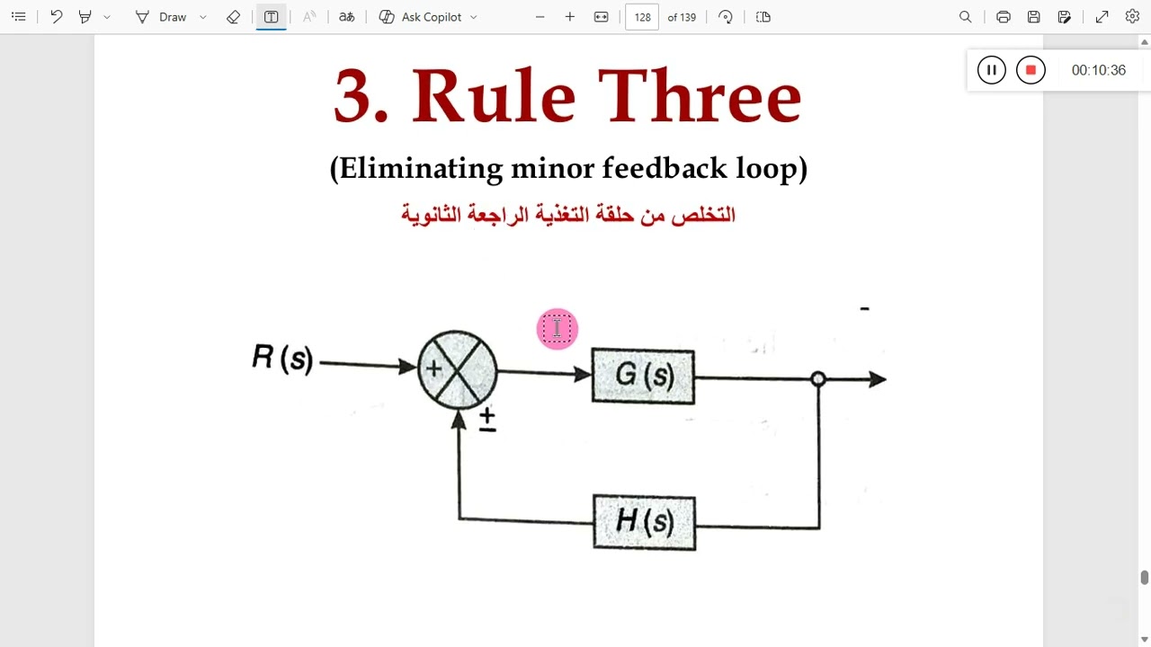 شرح القواعد ال 12 ل Block Diagram - أسس هندسة السيطرة