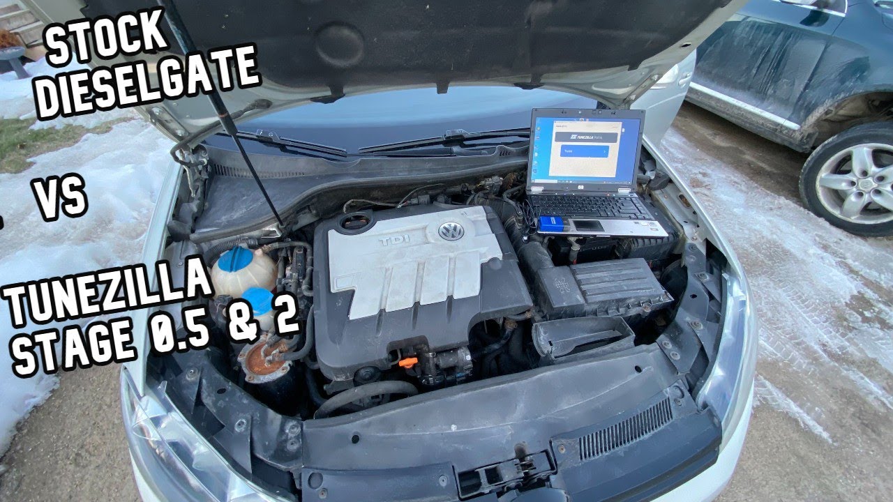 CJAA TDI: Stock против Tunezilla Stage 0.5 и 2 с использованием Flashzilla Pro