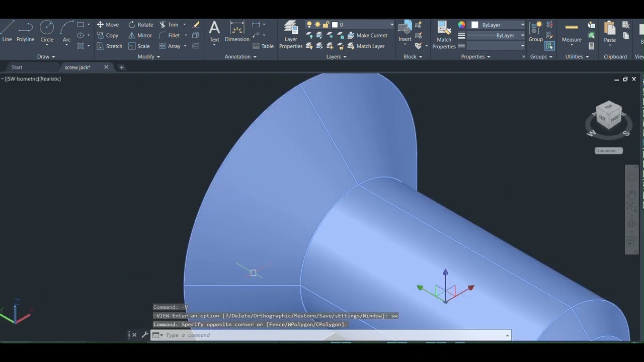 Screw jack Ep 6 #autocad  @MotivationalAbhi143