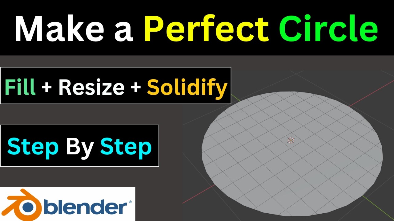 How to Make a Circle in Blender | Beginner-Friendly Tutorial | Make, Fill & Solidify