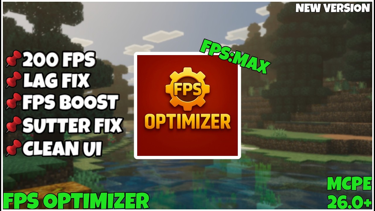 FPS Optimizer | FPS Boost Pack for Minecraft Bedrock (MCPE 26.0+) | Max FPS + No Lag!