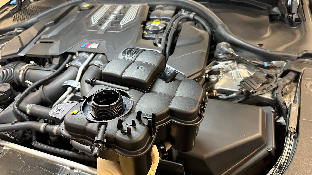 F90 M5 Coolant Expansion Tank Replacement In Real Time 2018+ BMW M5