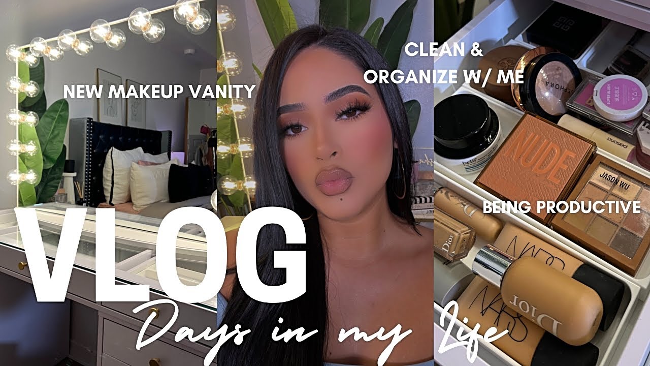WEEKLY VLOG | Feeling Unmotivated + NEW Makeup Vanity + Clean with Me + Productive Day in my Life ♡
