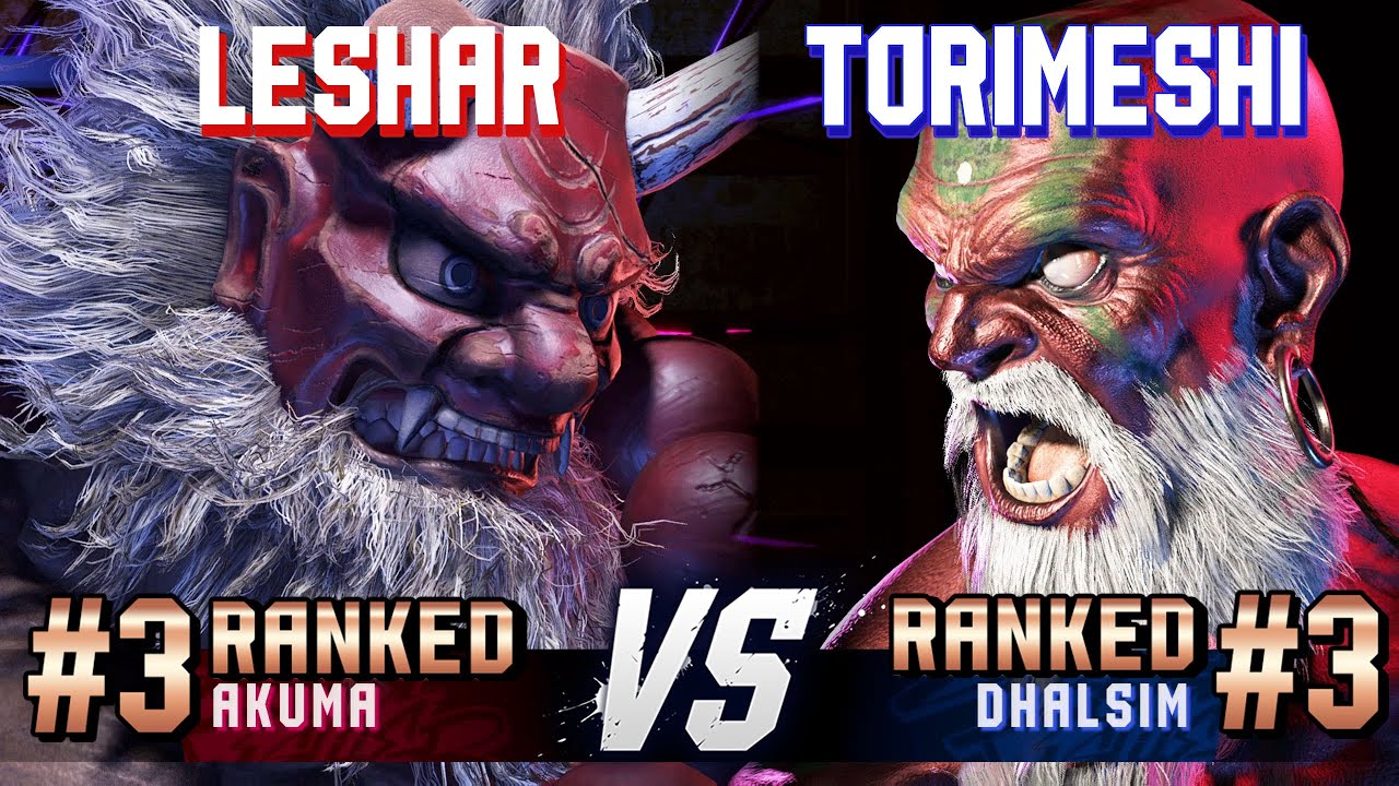 SF6 ▰ LESHAR (#3 Ranked Akuma) vs TORIMESHI (#3 Ranked Dhalsim) ▰ High Level Gameplay