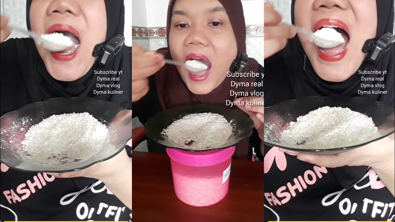 DYMA KULINER 💕Kompilasi Makan Pake Tepung💕Makan Beras mentah #asmr @Dymakuliner 