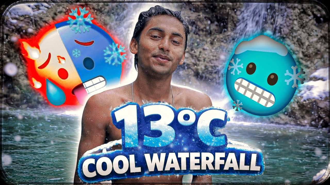 ठंडे में 13°C में नहाने पहाड़ पर पहुंचेे 😶‍🌫️