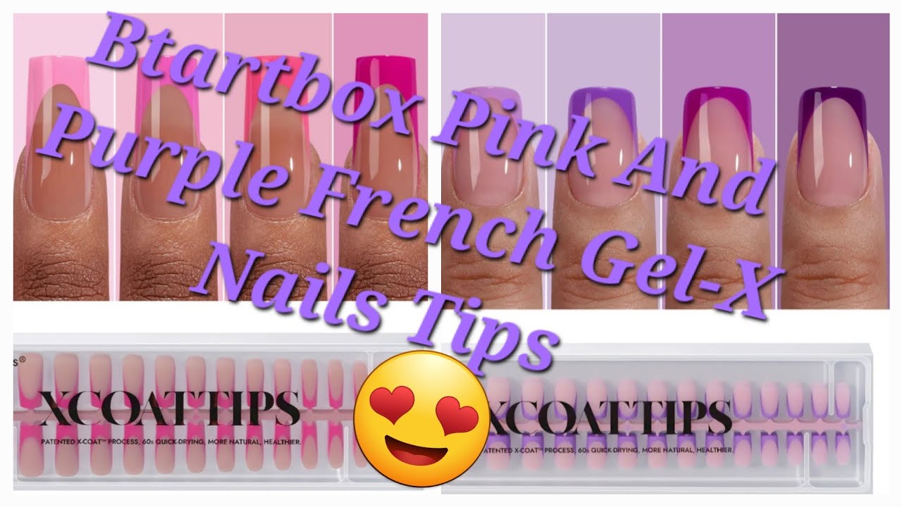@BTArtboxNails PINK AND PURPLE FRENCH GEL-X NAILS|EASY GEL-X TUTORIAL|#subscribe #nails