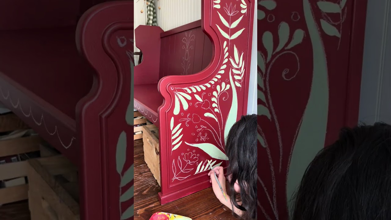 Folk art bench!! 