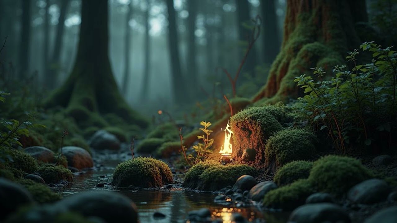 Abandoned Forest - Campfire At Forest ^ Purest Ambient Song | Lake Ambience