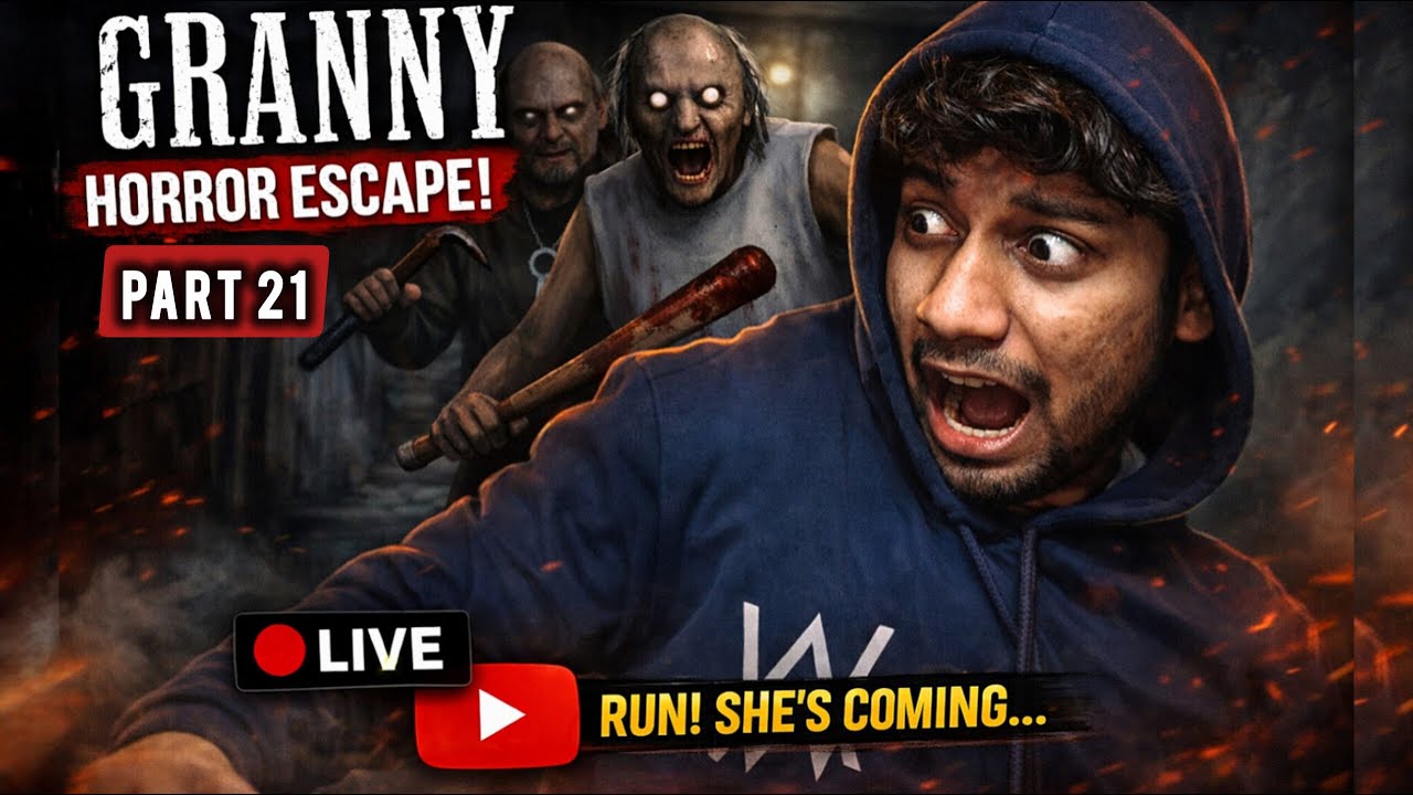 Granny & Grandpa Chase Me😨 | Horror Escape LIVE PART 21. 