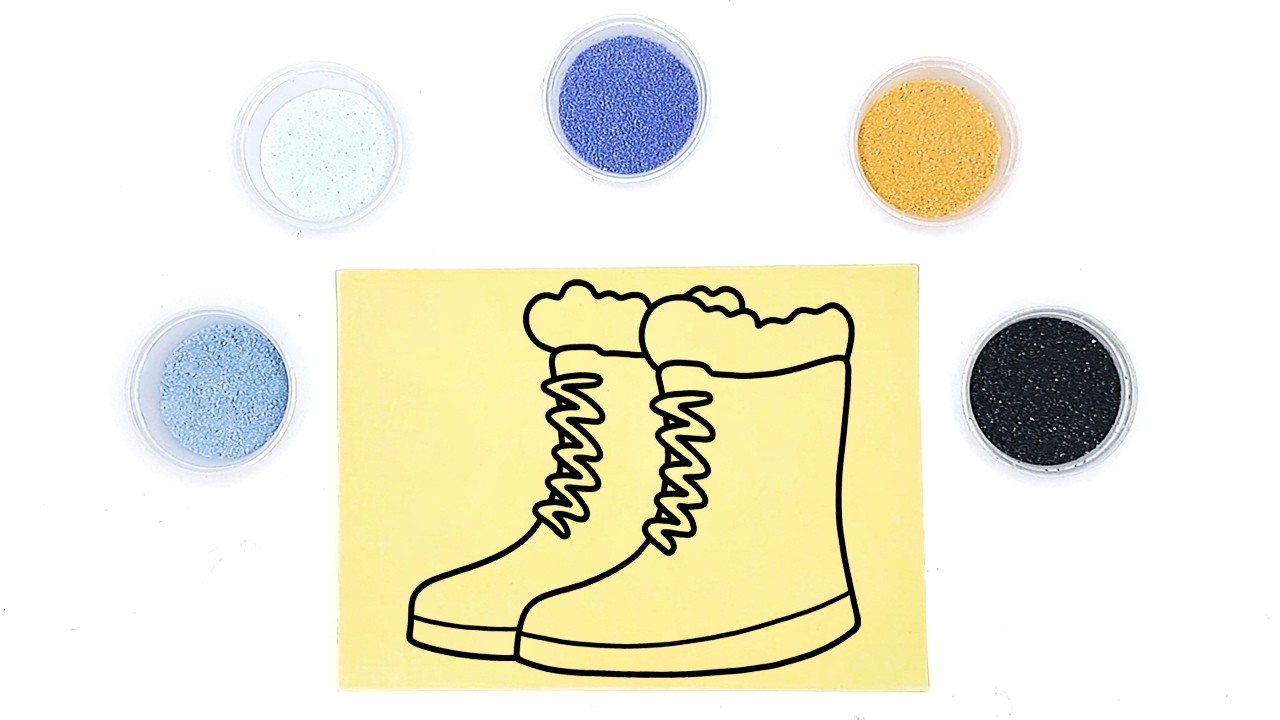Easy Snow Boots Sand Art – Fun & Creative Coloring for Kids