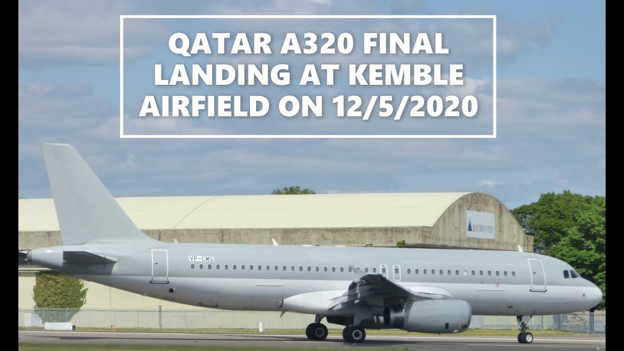QATAR A320 VP-CMS final landing at Kemble on 12/5/2020
