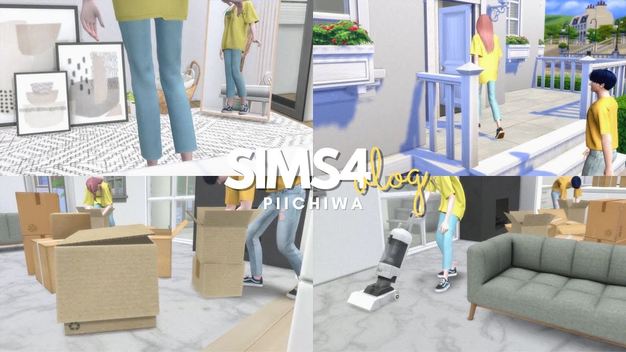 sims4 vlog | 🏠 ˚୨୧ 📦 move to new house ,cleaning ,organize house etc.
